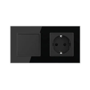 Livolo | Zwart | 1+SR | Aan/Uit | Wissel | Wipschakelaar met wandcontactdoos Livolo Nederland B.V.