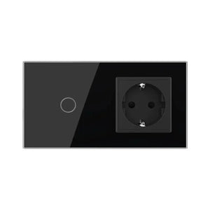 Livolo | Zwart | 1+SR | Dimmer | Wisselschakelaar met wandcontactdoos Livolo Nederland B.V.