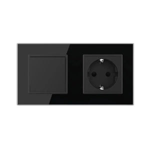 Livolo | Zwart | 1+SR | Puls | Wipschakelaar met wandcontactdoos Livolo Nederland B.V.