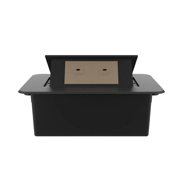 Livolo | Zwart | 2 | Pop-Up Stekkerdoos | Push | Inbouw | USB-C + USB-C - Goud Livolo Nederland B.V.