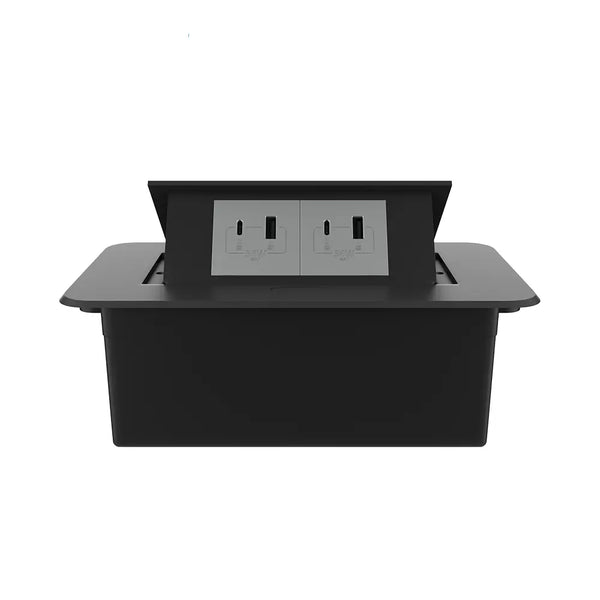 Livolo | Zwart | 2 | Pop-Up Stekkerdoos | Push | Inbouw | USB/USB-C + USB/USB-C - Grijs Livolo Nederland B.V.