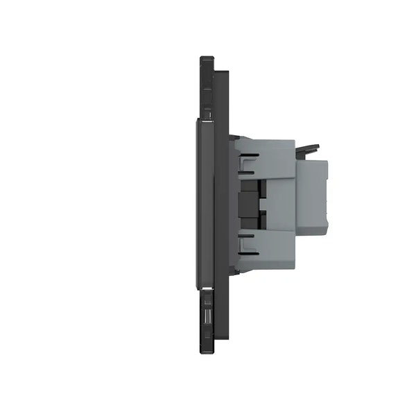 Livolo | Zwart | 2+2+SR+SR+SR | Aan/Uit | Wissel | Wipschakelaar met drie wandcontactdozen Livolo Nederland B.V.