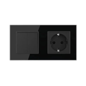 Livolo | Zwart | 2+SR | Puls | Wipschakelaar met wandcontactdoos Livolo Nederland B.V.