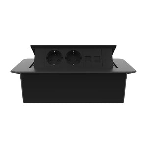 Livolo | Zwart | 3 | Pop-Up Stekkerdoos | Push | Inbouw | Dubbel Stopcontact + Dubbel Netwerk Cat.6 - Zwart Livolo Nederland B.V.