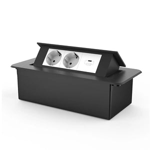 Livolo | Zwart | 3 | Pop-Up Stekkerdoos | Push | Inbouw | Dubbel Stopcontact + USB-C Oplader - Wit Livolo Nederland B.V.