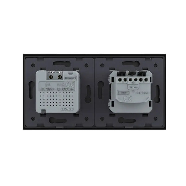 Livolo | Zwart | SR+SR | Wandcontactdoos | Bewegingsmelder | Aan/Uit Livolo Nederland B.V.