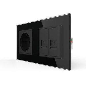 Livolo | Zwart | SR+SR | Wandcontactdoos | Netwerk | Netwerk Livolo Nederland B.V.