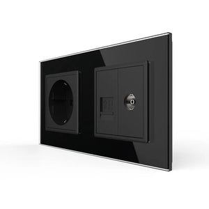 Livolo | Zwart | SR+SR | Wandcontactdoos | Netwerk | TV Livolo Nederland B.V.