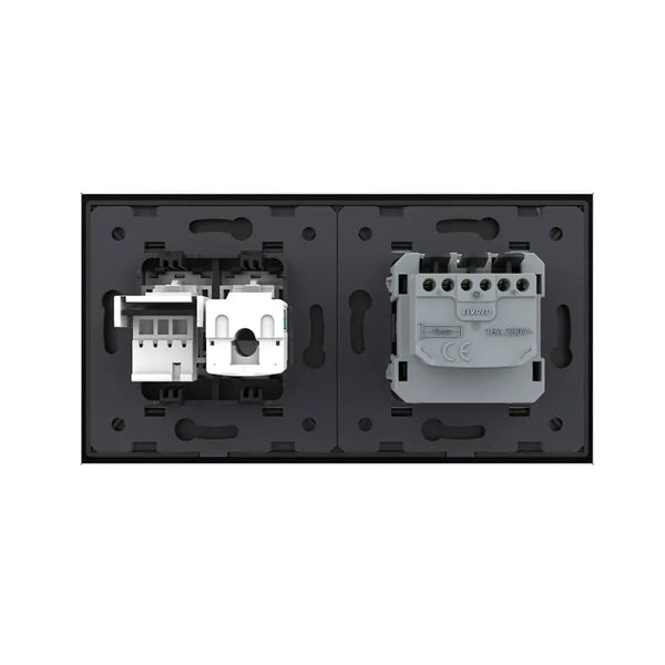 Livolo | Zwart | SR+SR | Wandcontactdoos | Netwerk | Telefoon Livolo Nederland B.V.