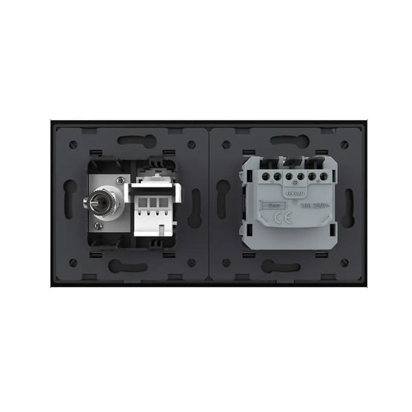 Livolo | Zwart | SR+SR | Wandcontactdoos | Telefoon | TV Livolo Nederland B.V.