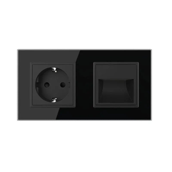 Livolo | Zwart | SR+SR | Wandcontactdoos | Wandverlichting Livolo Nederland B.V.