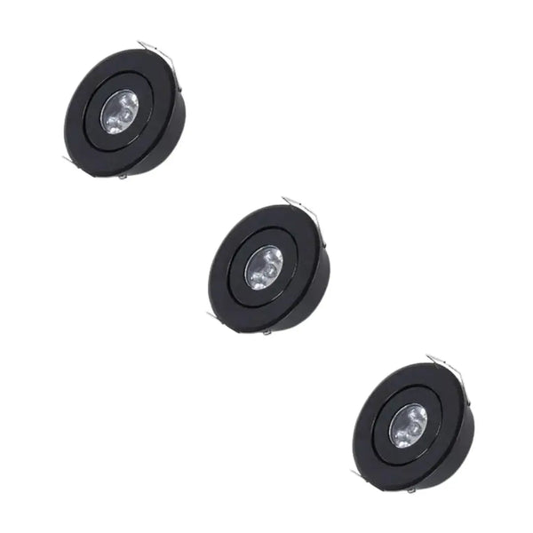 Mini Inbouwspot | 3 Stuks | Zwart | Kantelbaar en Richtbaar | IP44 | Rond | ø 45mm Livolo Nederland B.V.