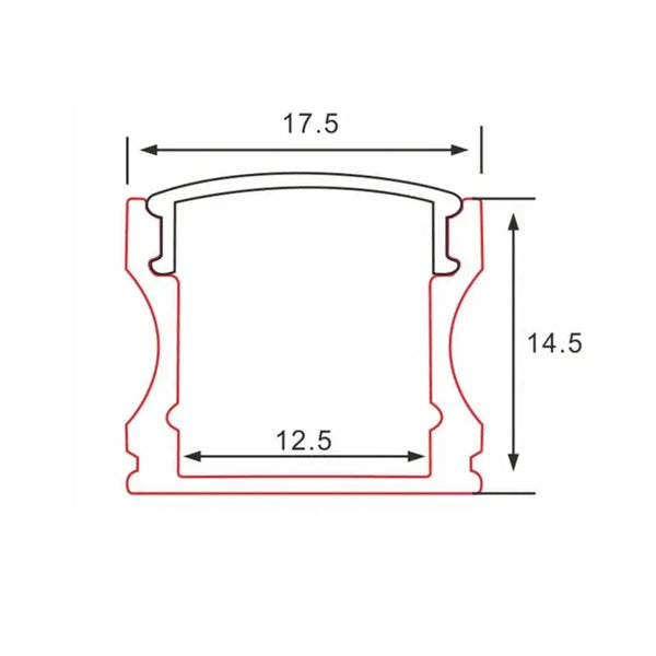Profiel | Opbouw | 4 Meter | Recht | Aluminium | 17.5 x 14.5 | COB ledstrip Livolo Nederland B.V.