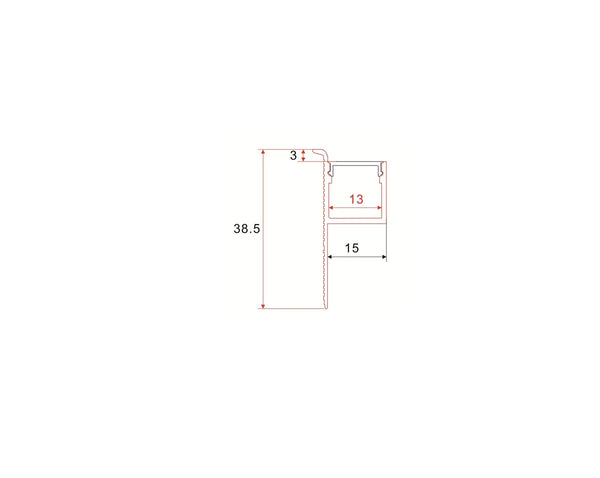 Stucprofiel | Inbouw | 1 Meter | Zijkant | Aluminium | 38.5 x 15 | COB ledstrip