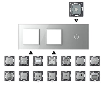 Zelf samenstellen | Grijs | Afdekraam | SR+SR+1 Livolo Nederland B.V.