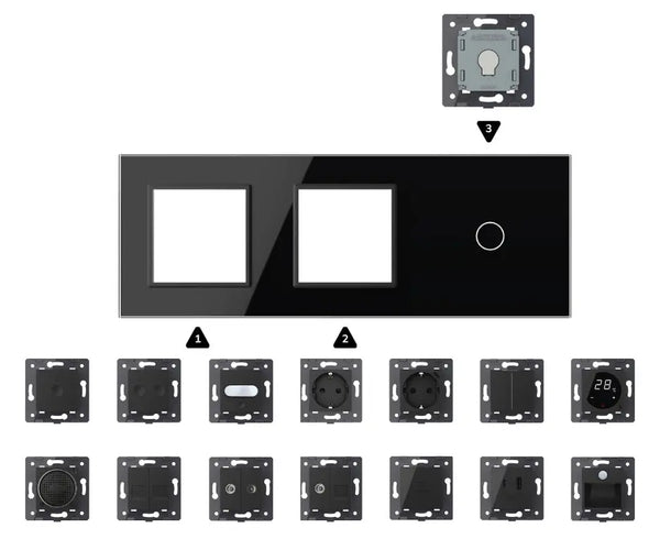 Zelf samenstellen | Zwart | Afdekraam | SR+SR+1 Livolo Nederland B.V.