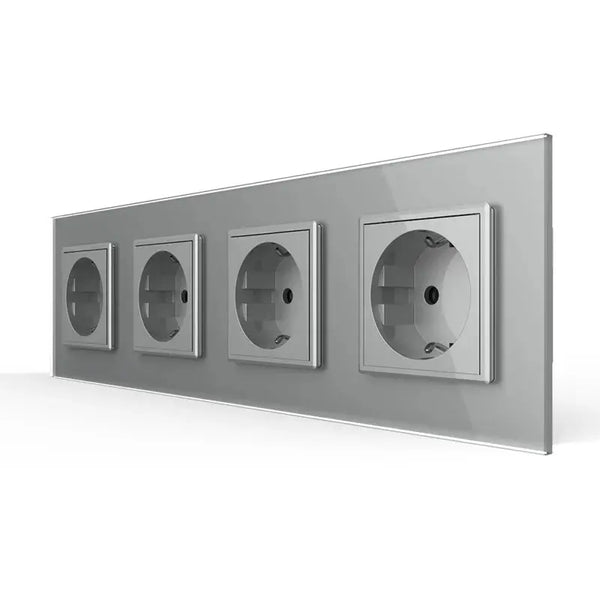 Livolo | Grijs | SR+SR+SR+SR | Wandcontactdoos Livolo Nederland B.V.