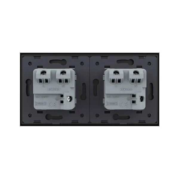 Livolo | Zwart | SR+SR | Wandcontactdoos | Zonder randaarde Livolo Nederland B.V.