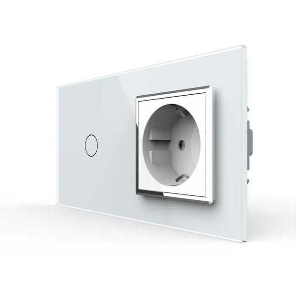 Livolo | Wit | 1+SR | Aan/Uit | Schakelaar | Wandcontactdoos | Chrome frame Livolo Nederland B.V.