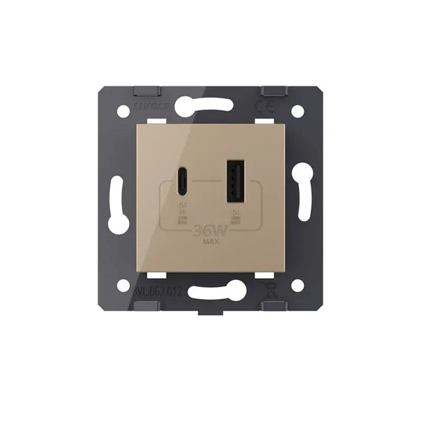 Livolo | Goud | SR | Module | USB + USB-C oplader Livolo Nederland B.V.