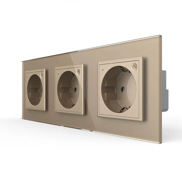 Livolo | Goud | SR+SR+SR | Wandcontactdoos | Smart Home Livolo Nederland B.V.