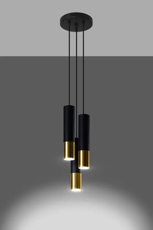 Hanglamp | 3 | Zwart met gouden buitenzijde | Rond | Luxe LED Livolo Nederland B.V.