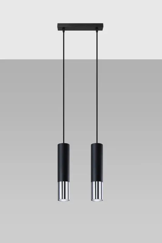 Hanglamp | 2 | Zwart met zilveren buitenzijde | Luxe LED Livolo Nederland B.V.