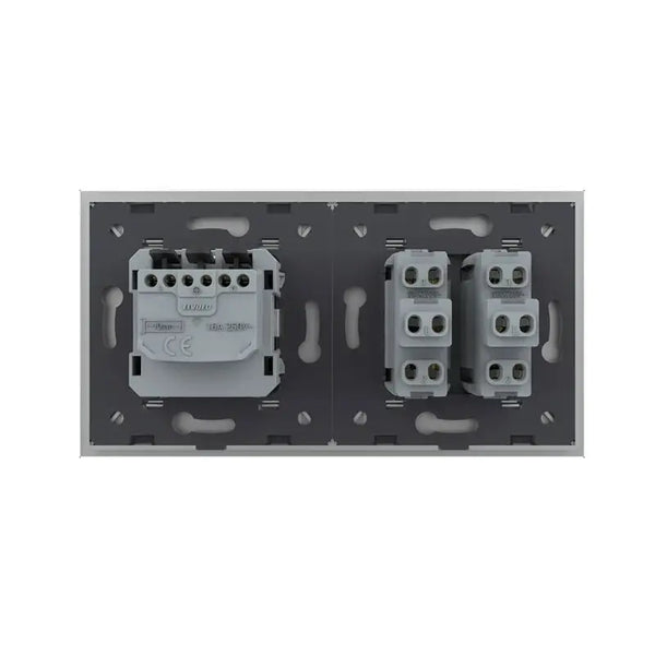 Livolo | Grijs | SR+SR | Aan/Uit | Dubbele wipschakelaar | Wandcontactdoos Livolo Nederland B.V.