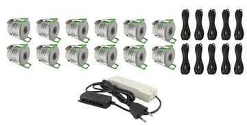 Complete Veranda Set | Deluxe 2 | Veranda verlichting 12V | Plug and Play | 12 Inbouwspots | Dimbaar Livolo Nederland