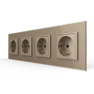 Livolo | Goud | SR+SR+SR+SR | Wandcontactdoos Livolo Nederland B.V.