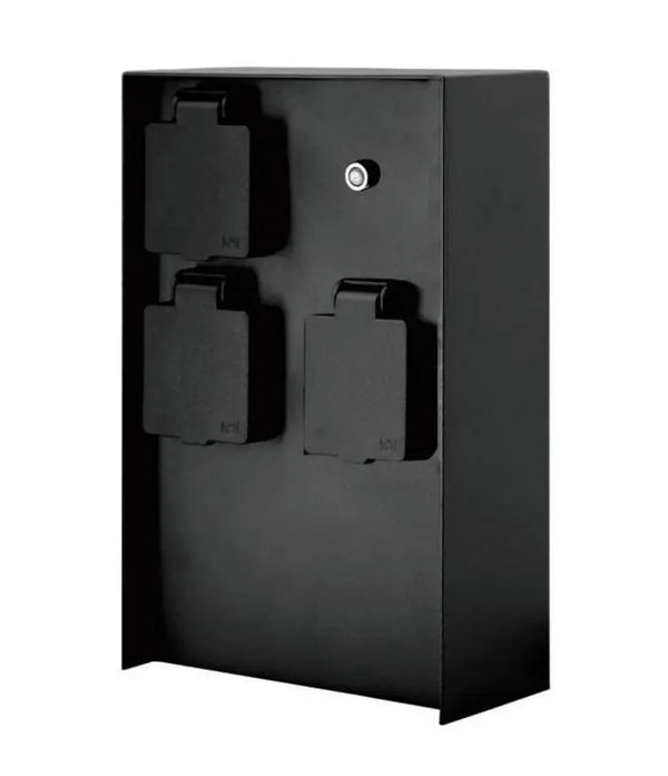 Buiten Wandcontactdoos | Zwart | 3 Stopcontacten | Breed | Waterdicht | Schermersensor Livolo Nederland B.V.