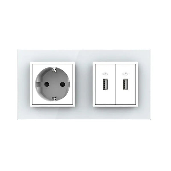 Livolo | Wit | SR+SR | Wandcontactdoos | USB + USB oplader Livolo Nederland B.V.
