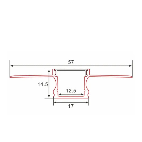 Stucprofiel | Inbouw | 1 Meter | Recht | Aluminium | 17 x 14.5 | COB ledstrip Livolo Nederland B.V.