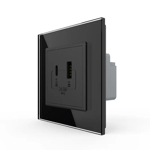 Livolo | Zwart | SR | USB + USB type C oplader Livolo Nederland B.V.