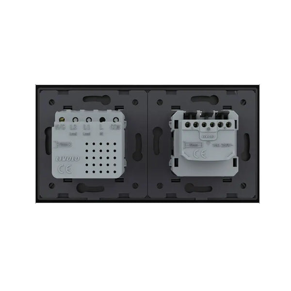 Livolo | Zwart | SR+SR | Wandcontactdoos | USB + USB type C oplader Livolo Nederland B.V.