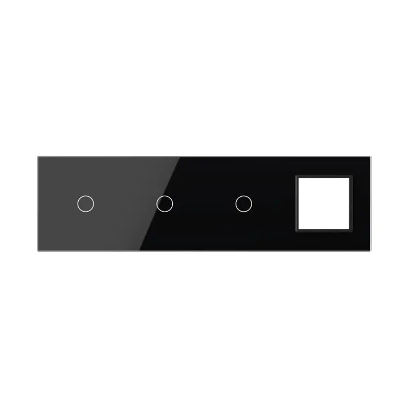 Livolo glazen afdekraam in zwart 1+1+1+SR voor drie touch schakelaars en SR module
