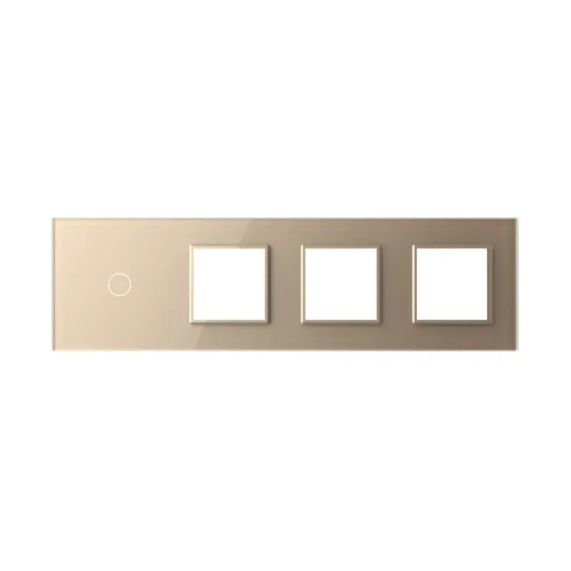 Livolo glazen afdekraam in goud 1+SR+SR+SR voor touch schakelaar en drie SR modules