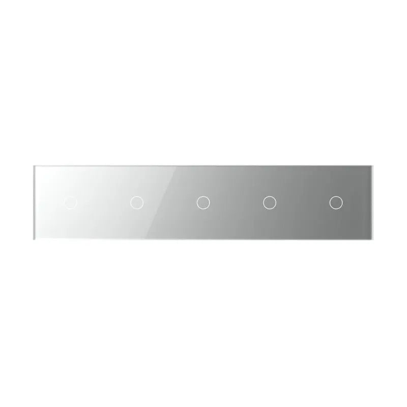 Livolo glazen afdekraam in grijs 1+1+1+1+1 voor vijf touch schakelaars