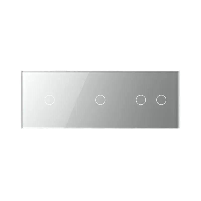 Livolo glazen afdekraam in grijs 1+1+2 voor touch schakelaars
