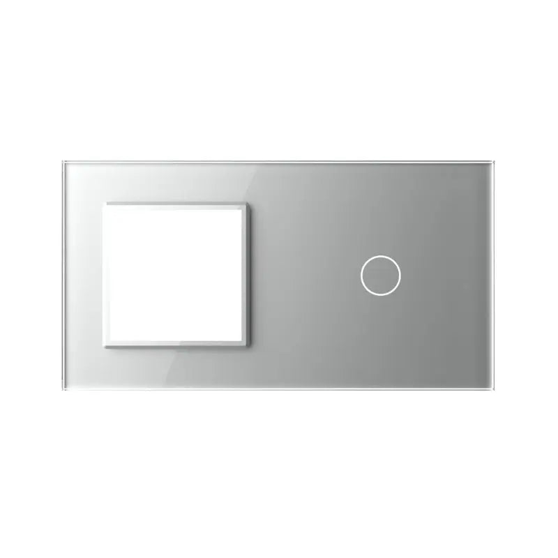Livolo glazen afdekraam in grijs SR+1 voor SR module en touch schakelaar