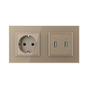 Livolo | Goud | SR+SR | Wandcontactdoos | USB + USB oplader Livolo Nederland B.V.