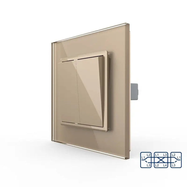 Livolo | Goud | 2 | Aan/Uit | Kruis | Wipschakelaar Livolo Nederland B.V.