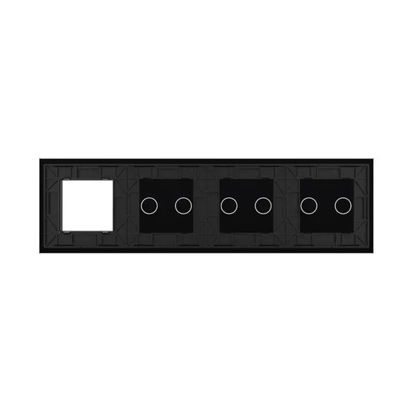Livolo | Zwart | 2+2+2+SR | Glasplaat | Combinatie Livolo Nederland B.V.