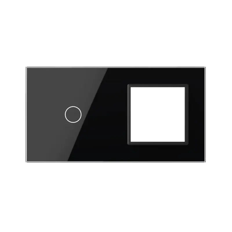 Livolo glazen afdekraam in zwart 1+SR voor touch schakelaar en SR module