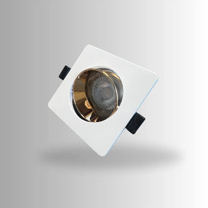 GU10 armatuur | Wit - Goud | Kantelbaar en Richtbaar | Inbouwspot | Vierkant | ø 76mm Livolo Nederland B.V.