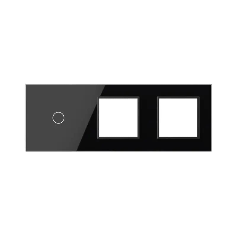 Livolo glazen afdekraam in zwart 1+SR+SR voor touch schakelaar en twee SR modules