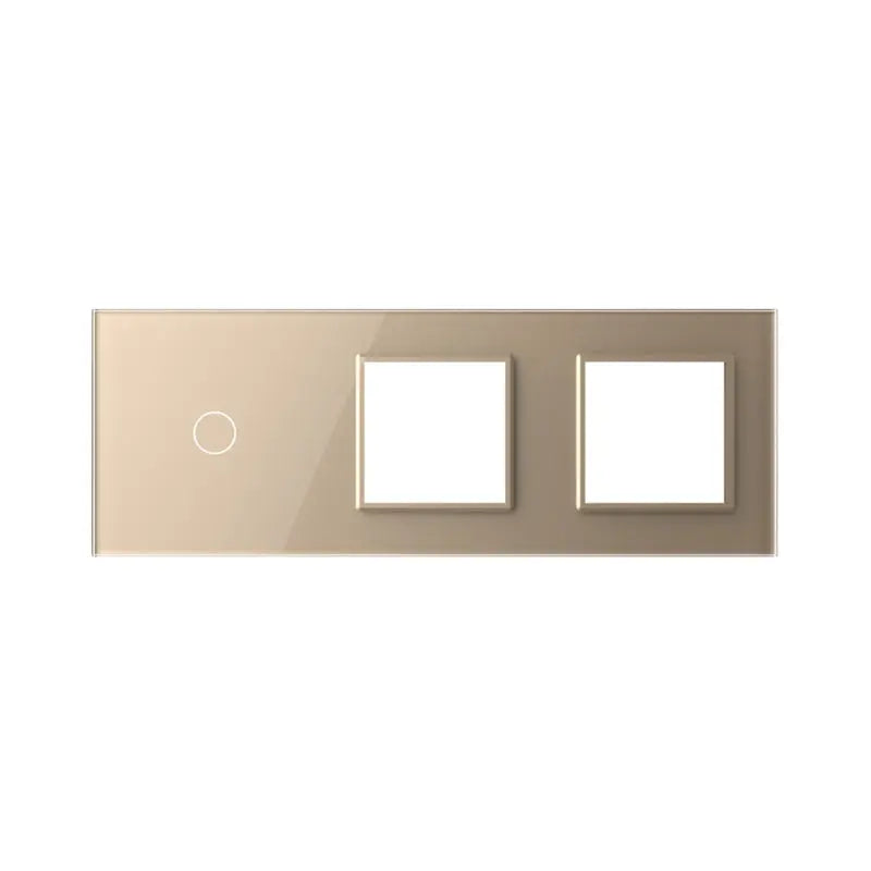 Livolo glazen afdekraam in goud 1+SR+SR voor touch schakelaar en twee SR modules