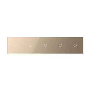 Livolo | Goud | 1+1+1+1+1 | Glasplaat | Touchschakelaar Livolo Nederland B.V.