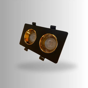 Inbouwspot | Zwart/Rose Goud | 2 | LED | Kantelbaar en Richtbaar | Vierkant Livolo Nederland B.V.