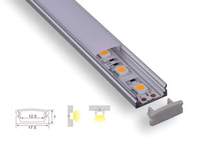 Profiel | Opbouw | 1 Meter | Recht | Aluminium | 17.5 x 7 | COB ledstrip Livolo Nederland